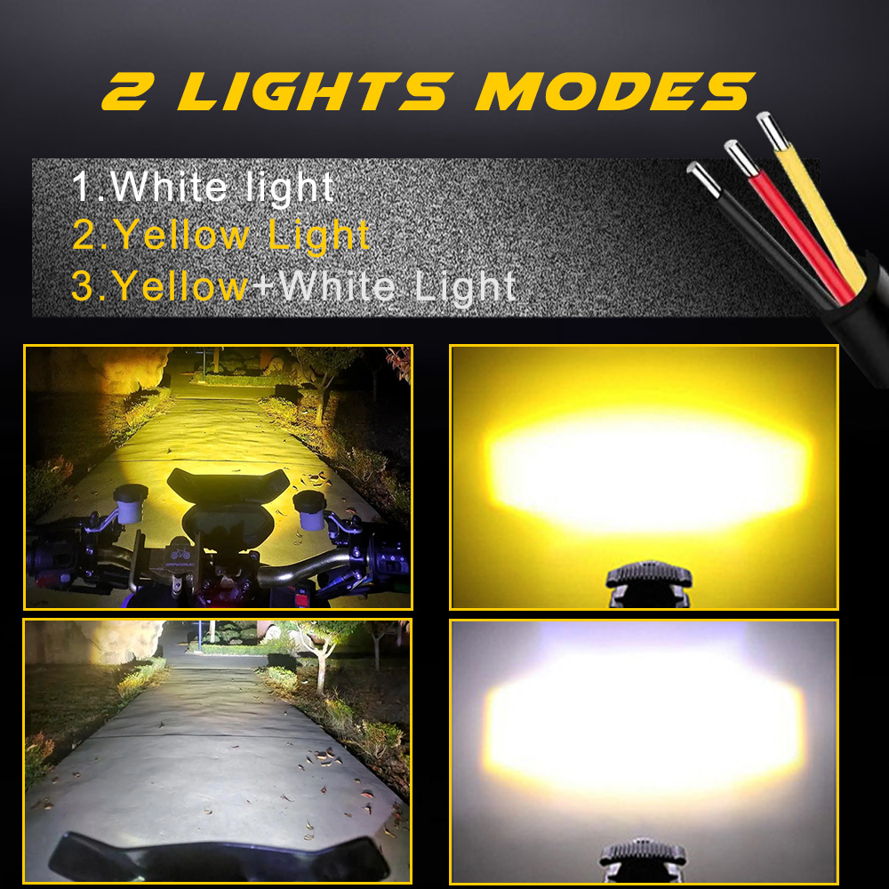 Faróis LED de duas cores para  - Universal Motorcycle Led Headlight Projector avaliação e preço