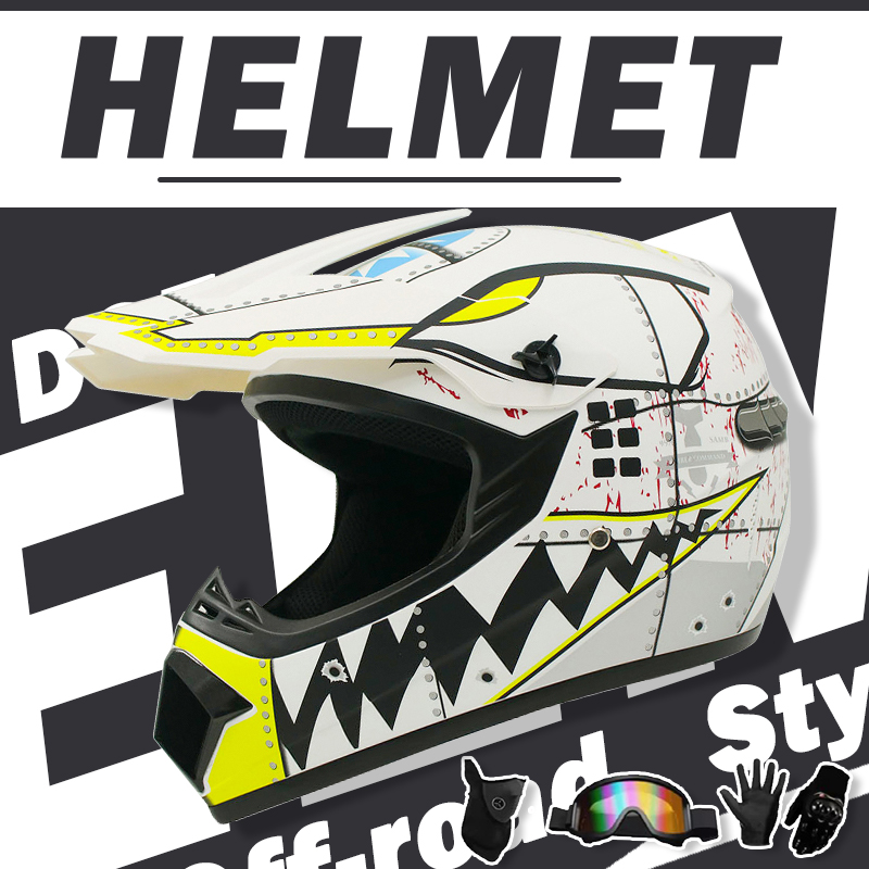 Conjunto de capacete de motocr - Off Road Motocross Helmet Goggles Set avaliação e preço