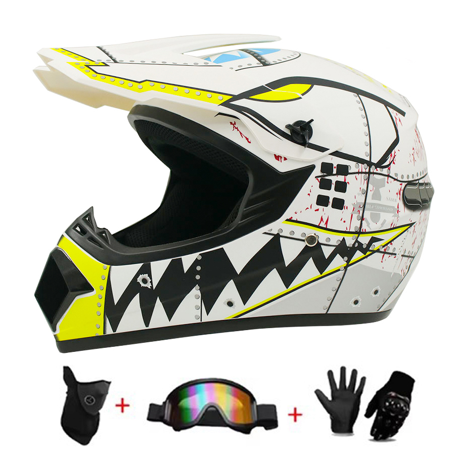 Conjunto de capacete de motocr - Off Road Motocross Helmet Goggles Set avaliação e preço