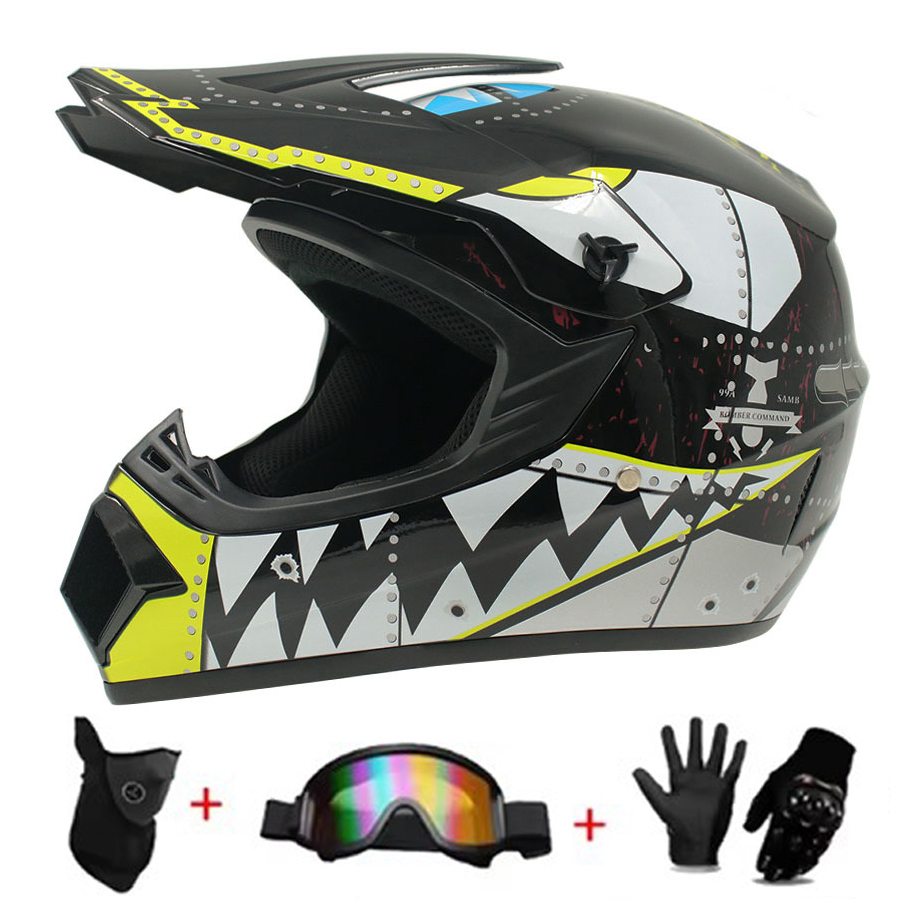 Conjunto de capacete de motocr - Off Road Motocross Helmet Goggles Set avaliação e preço