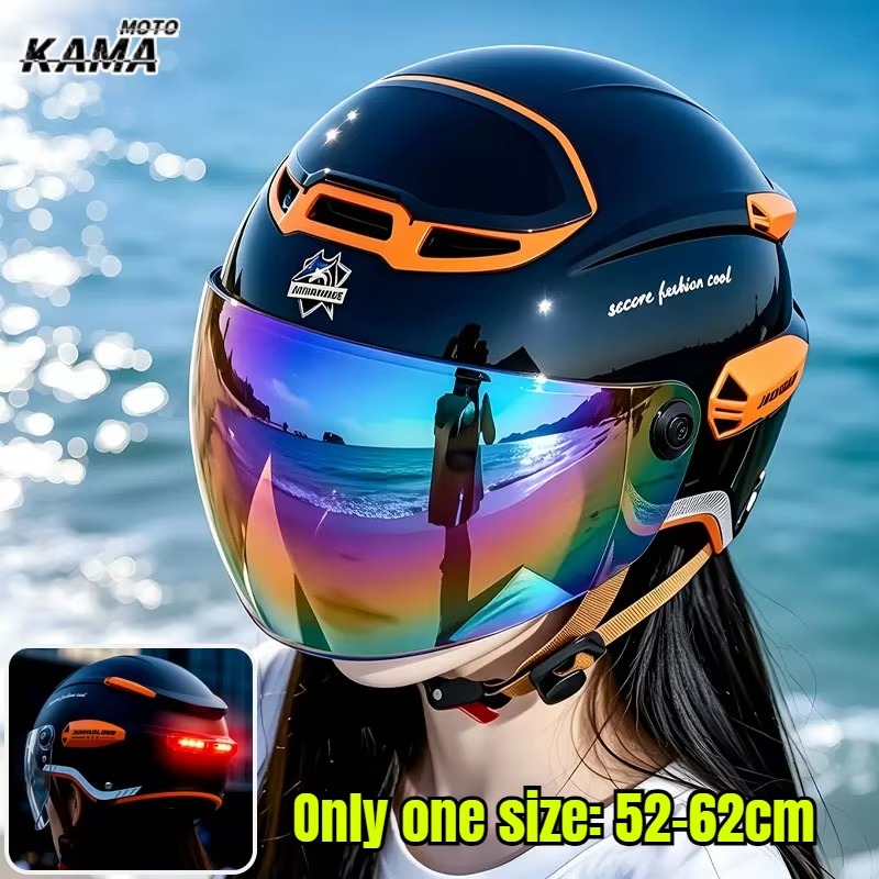 Capacete de Motocicleta Vintag - Dual Visor Motorcycle Racing Helmet avaliação e preço